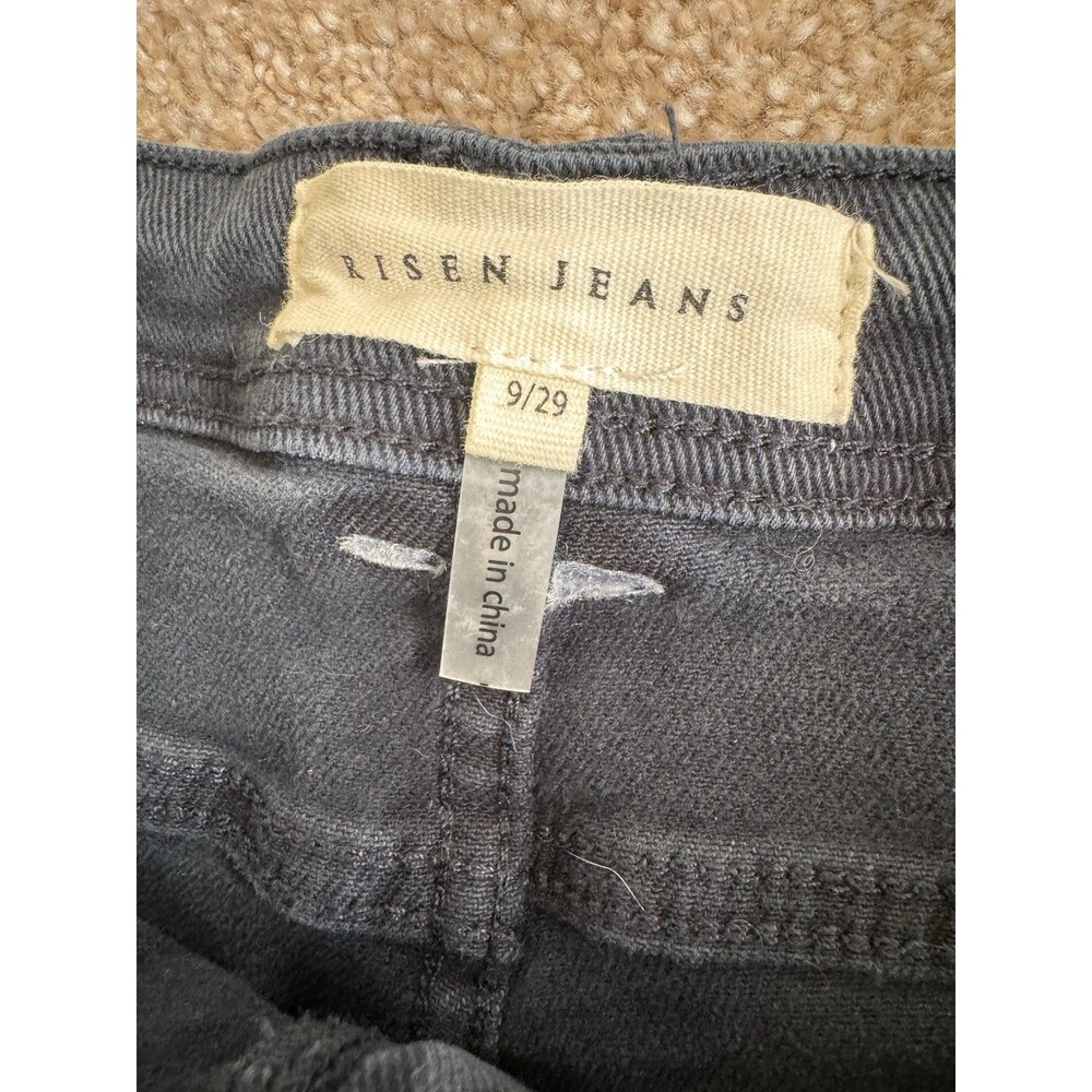 Risen Jeans 9/29 Cargo High Rise Navy Blue Stretch Denim Womens Jeans NWT - Picture 6 of 8